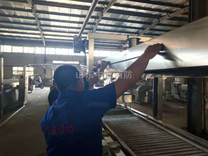 諸城油炸機流水線自動滅火裝置安裝現(xiàn)場